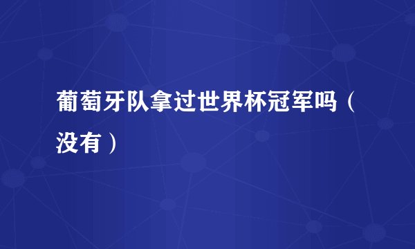 葡萄牙队拿过世界杯冠军吗（没有）