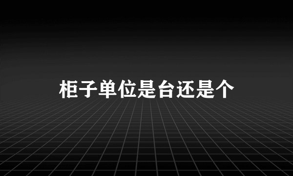 柜子单位是台还是个