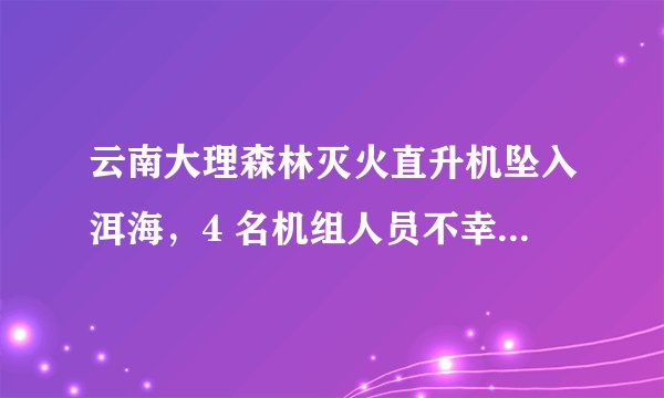 云南大理森林灭火直升机坠入洱海，4 名机组人员不幸遇难，坠机原因可能是什么？