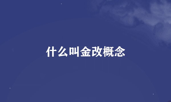 什么叫金改概念