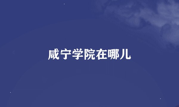 咸宁学院在哪儿