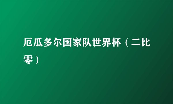 厄瓜多尔国家队世界杯（二比零）