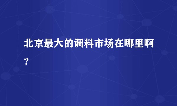 北京最大的调料市场在哪里啊？