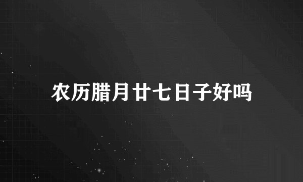农历腊月廿七日子好吗