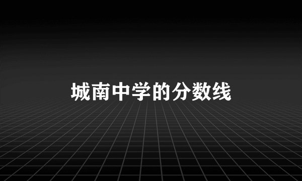 城南中学的分数线