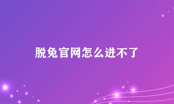 脱兔官网怎么进不了