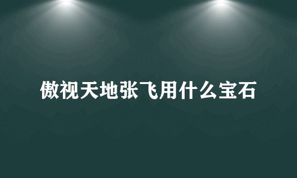 傲视天地张飞用什么宝石