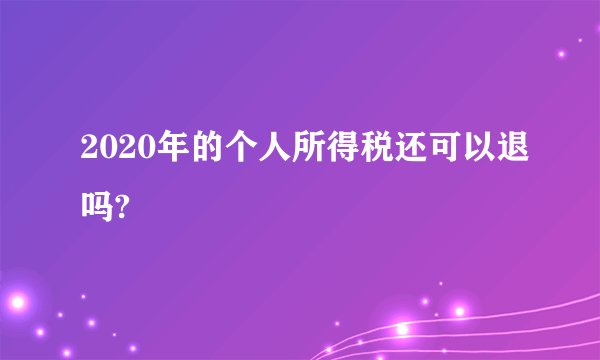 2020年的个人所得税还可以退吗?