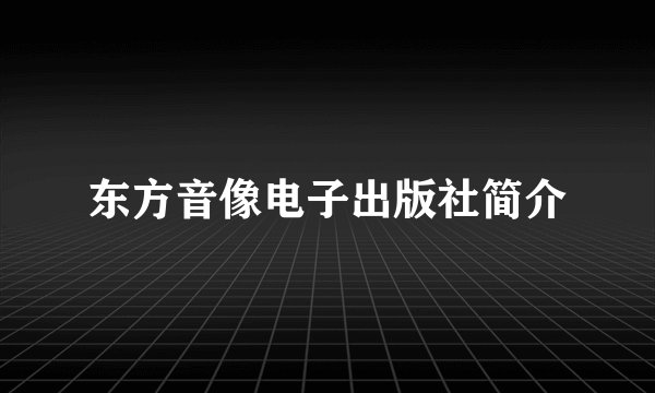 东方音像电子出版社简介