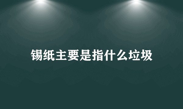 锡纸主要是指什么垃圾