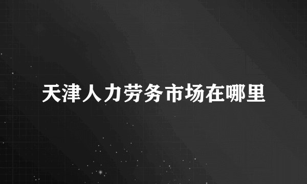 天津人力劳务市场在哪里
