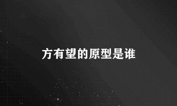 方有望的原型是谁