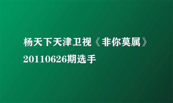 杨天下天津卫视《非你莫属》20110626期选手