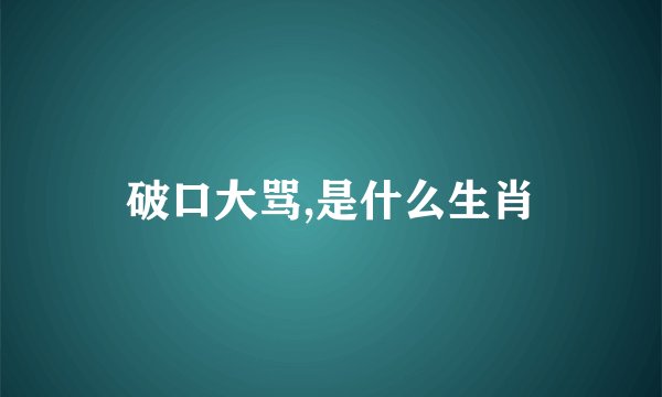 破口大骂,是什么生肖