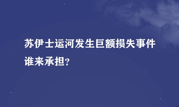 苏伊士运河发生巨额损失事件谁来承担？