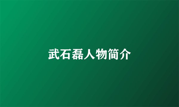 武石磊人物简介
