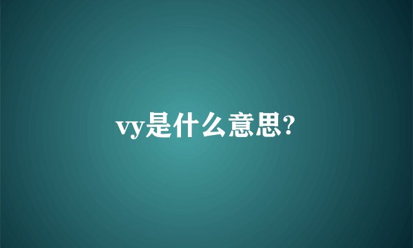 vy是什么意思?