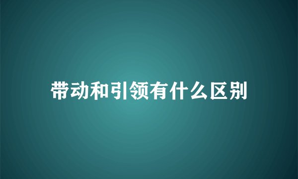带动和引领有什么区别