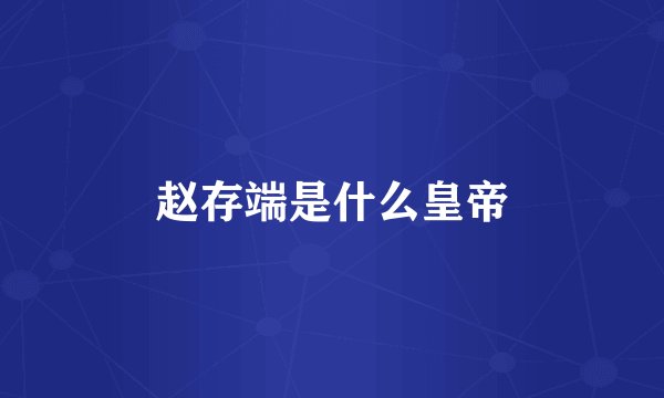 赵存端是什么皇帝