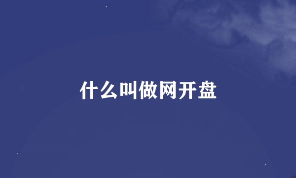 什么叫做网开盘