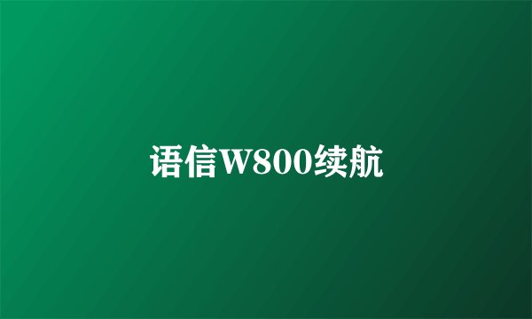 语信W800续航