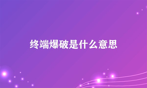 终端爆破是什么意思