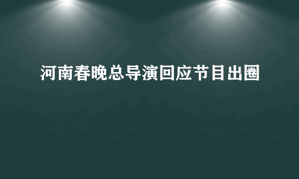 河南春晚总导演回应节目出圈