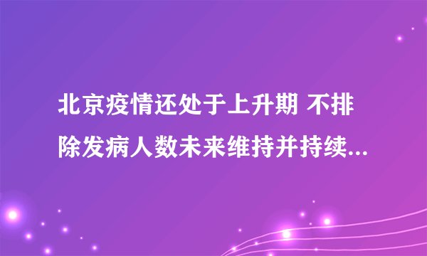 北京疫情还处于上升期 不排除发病人数未来维持并持续一段时间