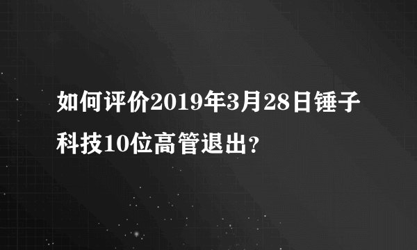 如何评价2019年3月28日锤子科技10位高管退出？