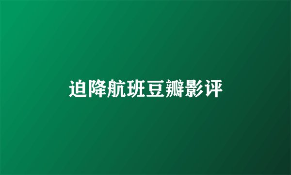 迫降航班豆瓣影评