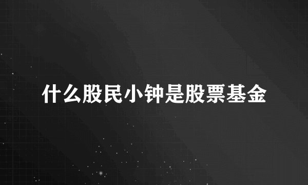 什么股民小钟是股票基金