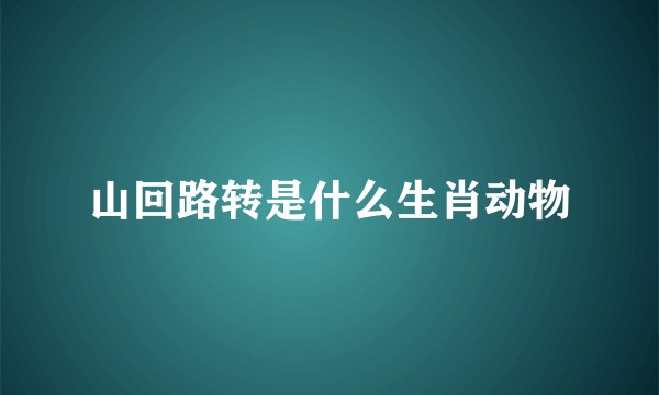 山回路转是什么生肖动物