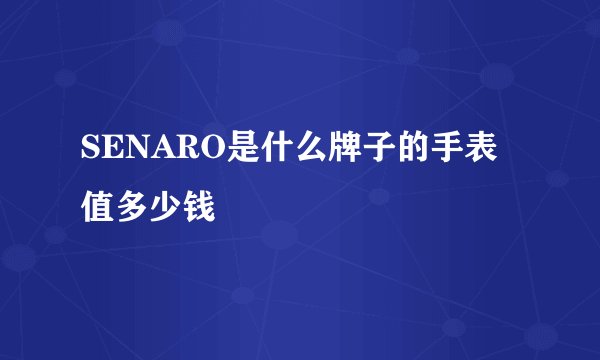 SENARO是什么牌子的手表值多少钱
