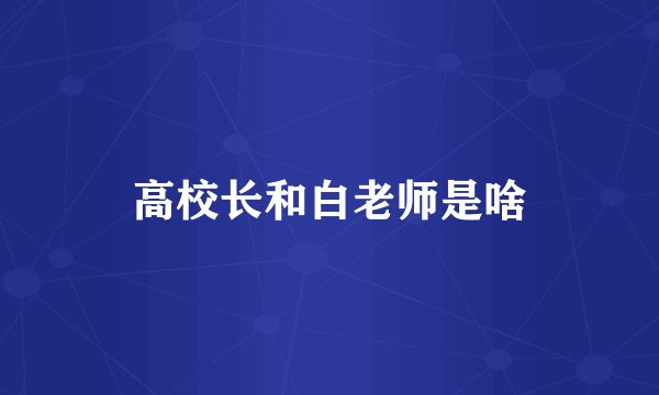 高校长和白老师是啥