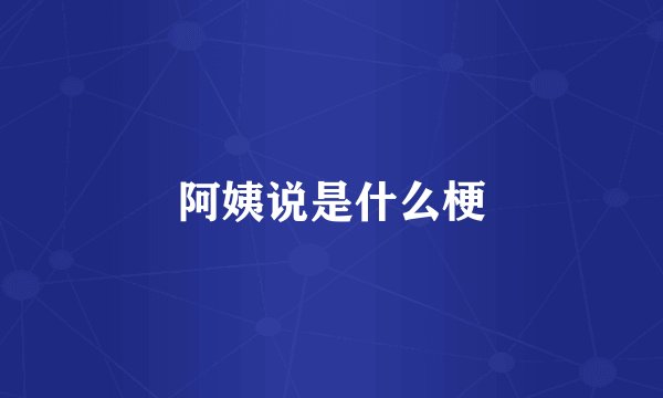阿姨说是什么梗