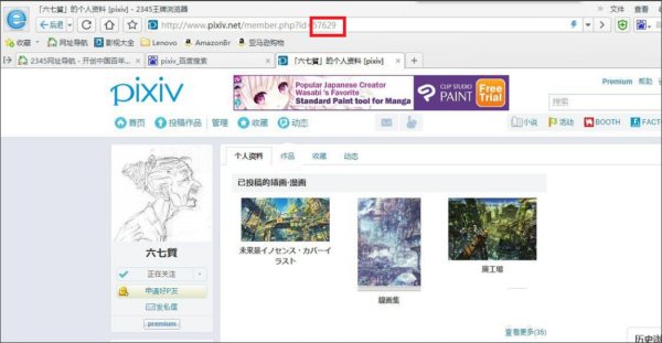如何在p站搜索画师id号？