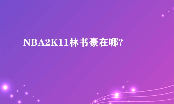 NBA2K11林书豪在哪?