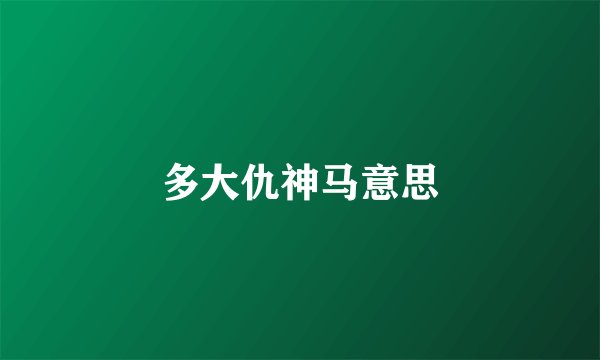 多大仇神马意思