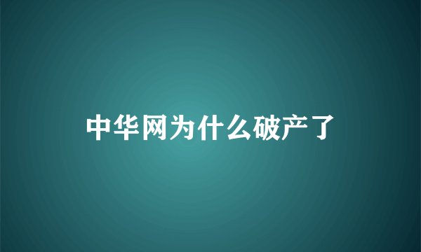 中华网为什么破产了