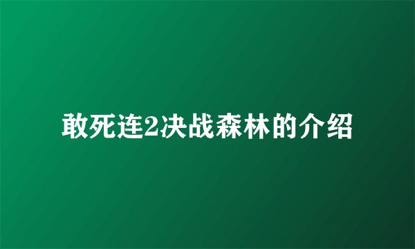 敢死连2决战森林的介绍
