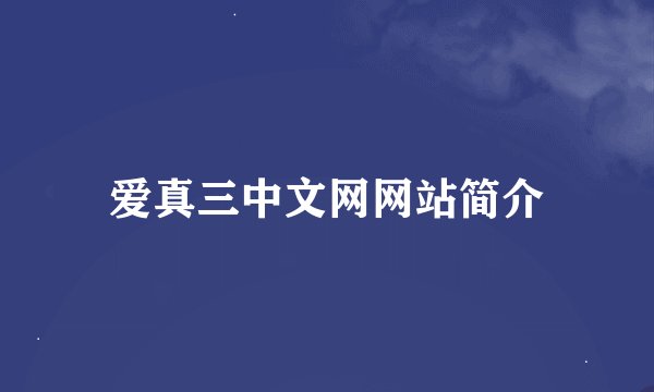 爱真三中文网网站简介
