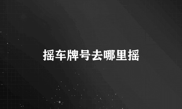 摇车牌号去哪里摇