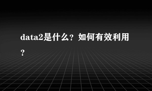 data2是什么？如何有效利用？