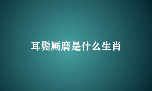 耳鬓厮磨是什么生肖