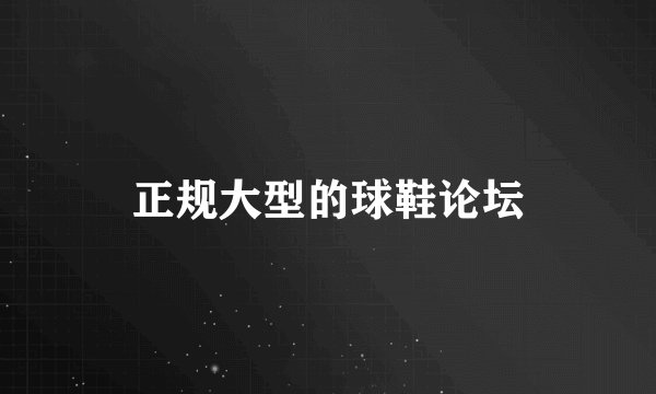 正规大型的球鞋论坛