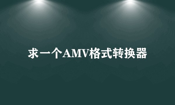 求一个AMV格式转换器