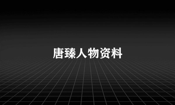 唐臻人物资料