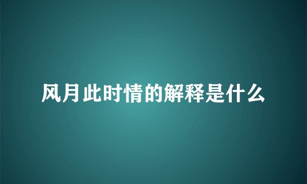 风月此时情的解释是什么