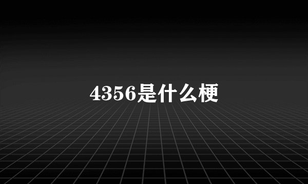 4356是什么梗