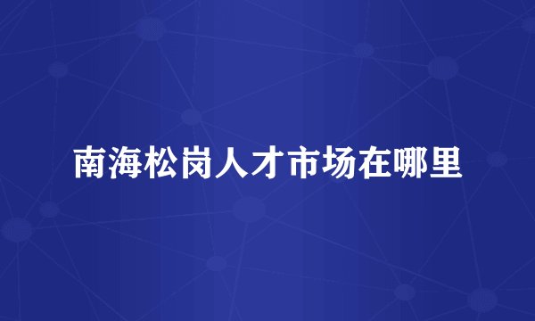 南海松岗人才市场在哪里